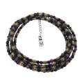 アークシルバーアクセサリーズ/ノーブル ストーンブレスレット ロング [オニキス×ガーネット]