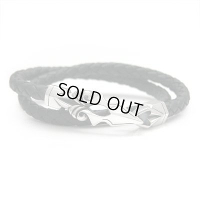 画像1: ダグダート/2連 レザー×シルバーブレスレット ブラック シルバ－925 メンズ DAgDART