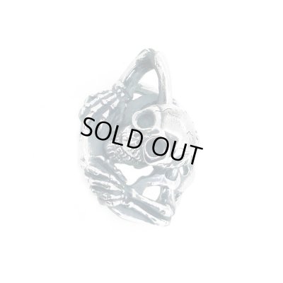 がしゃどくろペンダント 和風アクセサリー 銀風