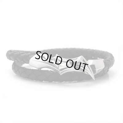 画像1: ダグダート/編革レザー×シルバーブレスレット ブラック シルバ－925 メンズ DAgDART