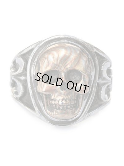 ジョニーデップ愛用アクセサリー「リーダウニー」スカルリング(木目金)