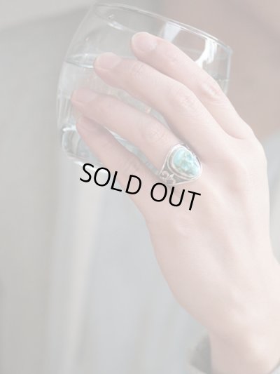 ジョニーデップ愛用アクセサリー「リーダウニー」スカルリング(ターコイズ)