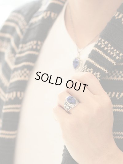 ジョニーデップ愛用アクセサリー「リーダウニー」スカルリング(ラピスラズリ)