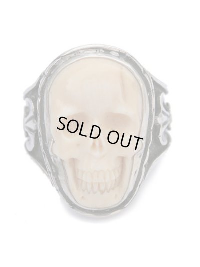 ジョニーデップ愛用アクセサリー「リーダウニー」ラージスカルリング(マンモスの牙)