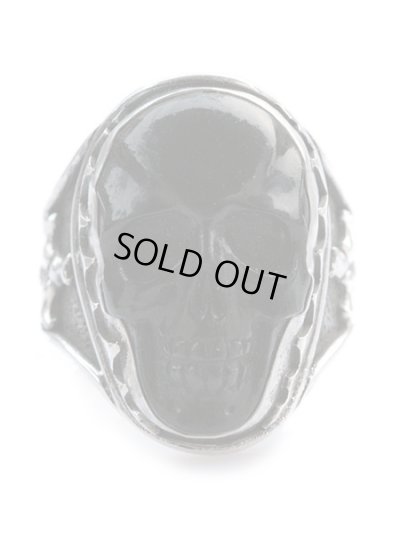 ジョニーデップ愛用アクセサリー「リーダウニー」ラージスカルリング(ジェット)