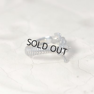 ウロボロスのシルバーリング。「無限」「永遠」の象徴とされる自分の尾を咥えて輪になった竜