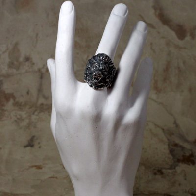 魔獣キメラのシルバーリング|ライオン、山羊、蛇の複合魔獣