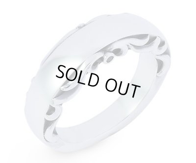 [アラベスクリング]Round ring（ブラックストーン）/ AQUA SILVER（アクアシルバー）