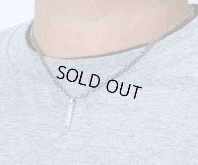 【ペアネックレス セット】プレーンネックレス(ブラックストーン&クリアストーン)/AQUA SILVER(アクアシルバー)