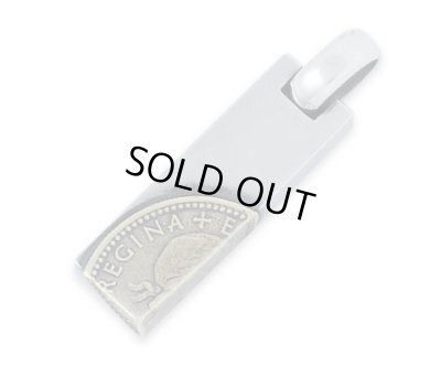 ６ペンスコインペンダント（シルバー＆ブラス） /AQUA SILVER（アクアシルバー）