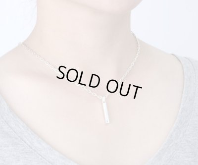 【ペアネックレス セット】プレーンネックレス(ブラックストーン&クリアストーン)/AQUA SILVER(アクアシルバー)