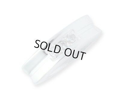 【ペアネックレス セット】3ストーンフープネックレス（ブラックストーン＆クリアストーン）/AQUA SILVER（アクアシルバー）