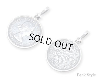 [誕生石]6ペンスコイン＆バースデーストーンペンダント/AQUA SILVER（アクアシルバー）