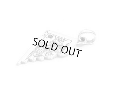 【ペアネックレス セット】[トランプ]キング＆クイーンカードプレート/AQUA SILVER（アクアシルバー）