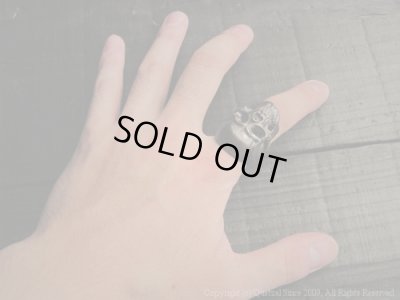 [スカルリング]ラージタナトスリング２（ブラス）/Quetzal（ケツァール）