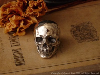 [スカルリング]ラージタナトスリング3（ポリッシュ シルバーver.）/Quetzal（ケツァール）