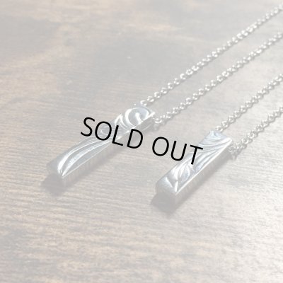 [ペアネックレス]ハワイアンエングレイブ バーネックレス（シルバー） / Jellyfish Factory