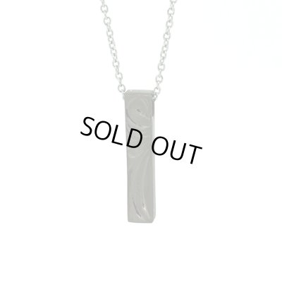 [ペアネックレス]ハワイアンエングレイブ バーネックレス（ブラック&ピンクゴールド） / Jellyfish Factory