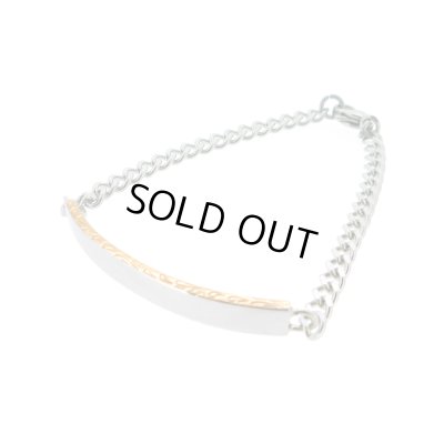 [ペア ブレスレット]ハワイアンエングレイブ プレートブレスレット（ブラック＆ピンクゴールド） / Jellyfish Factory