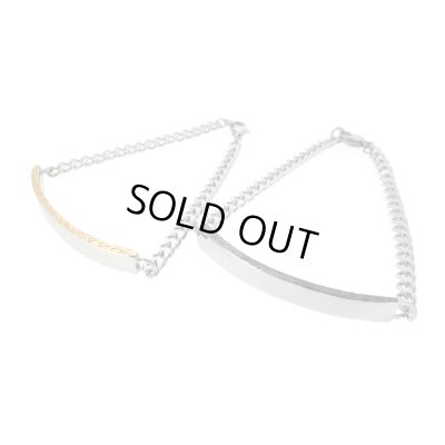 [ペア ブレスレット]ハワイアンエングレイブ プレートブレスレット（ブラック＆ピンクゴールド） / Jellyfish Factory