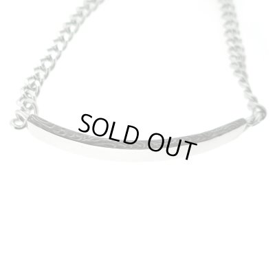 [ペア ブレスレット]ハワイアンエングレイブ プレートブレスレット（ブラック＆ピンクゴールド） / Jellyfish Factory