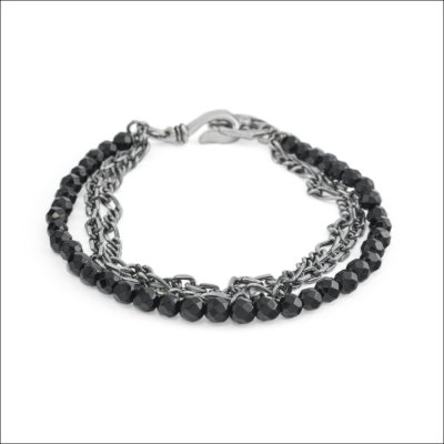 ブラックスピネル3連ブレスレット アルテミスクラシック