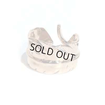 アークシルバーアクセサリーズ/シルエットフェザーリング ピンクゴールドver.（ラージ）