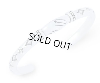 アクアシルバー/シェイクハンドメンズシルバーバングル