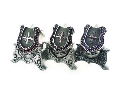 【馬蹄】シャドウクロス ホースシューリング(オニキス) アークシルバーアクセサリーズ