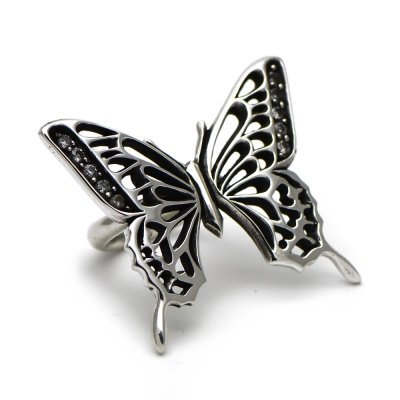 透かしデザインの両羽アゲハ蝶リング|FUNKOUTS-ageha【ファンクアウツ-アゲハ】