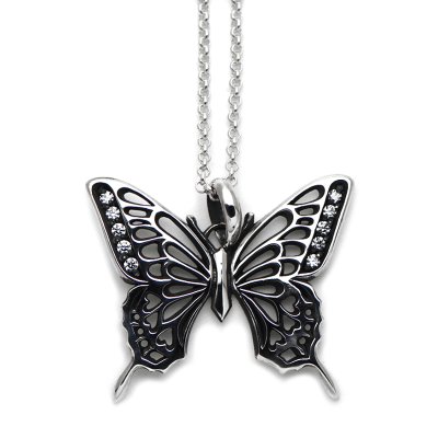 透かし模様の両羽アゲハ蝶ペンダント|FUNKOUTS-ageha【ファンクアウツ-アゲハ】