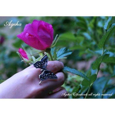 透かしデザインの両羽アゲハ蝶リング|FUNKOUTS-ageha【ファンクアウツ-アゲハ】