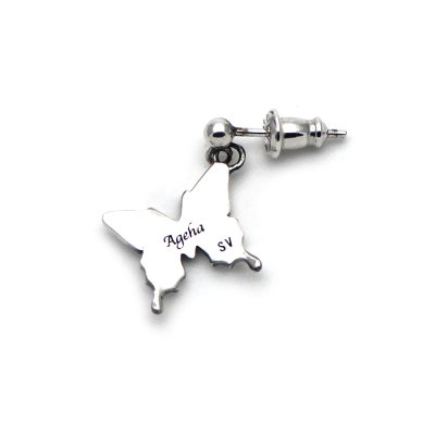 輝く蝶のシンプルピアス 蝶のアクセサリーageha(アゲハ)