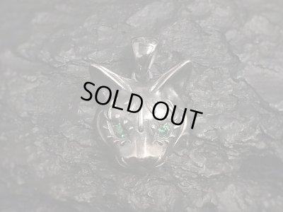 【ネコ 猫ネックレス】Cait Sith has Green CZ Eyes｜gush（ガッシュ）