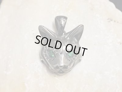 【ネコ 猫ネックレス】Cait Sith has Green CZ Eyes｜gush（ガッシュ）