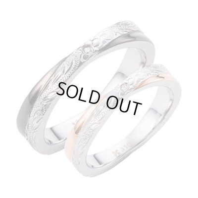 【ペアリング】ステンレス ハワイアンジュエリー ペアリング（ブラック＆ピンクゴールド）