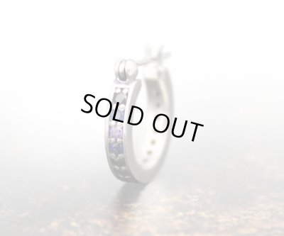 ブルー・ブラック シルバーフープピアス/AQUA SILVER（アクアシルバー）