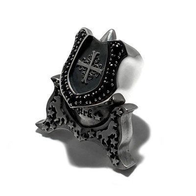 【馬蹄】シャドウクロス ホースシューリング(オニキス) アークシルバーアクセサリーズ