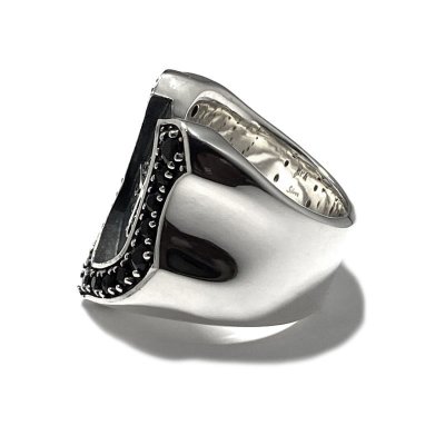 【馬蹄】シャドウクロス ホースシューリング(オニキス) アークシルバーアクセサリーズ