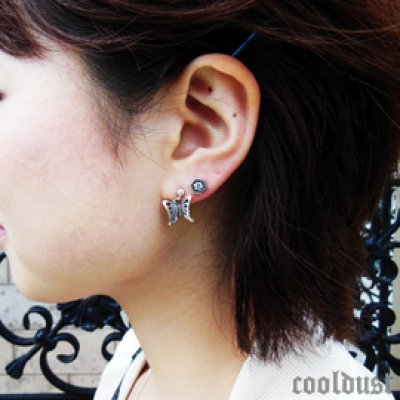 六角柱 シルバーピアス メンズ 片耳 天然石