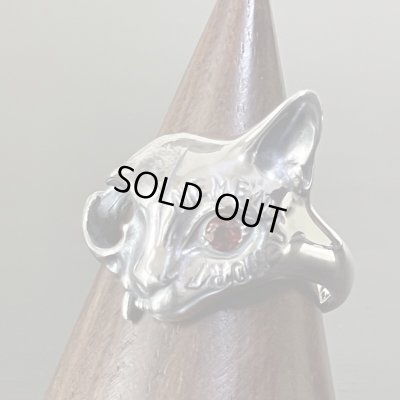 ガッシュ/【誕生石 ネコ シルバーリング】メメント・モリ [Engraved type / birth stone]｜gush（ガッシュ）