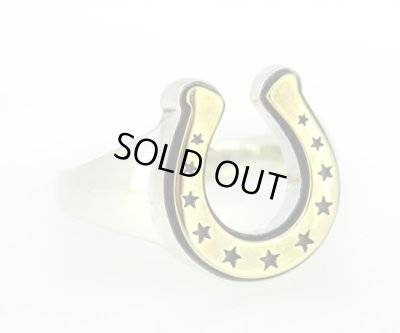 【馬蹄/星】ホースシュー スター リング（シルバー×ブラス） /AQUA SILVER（アクアシルバー）