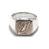 木目金 指輪 4A Ring シグネットリング メンズ シルバーリング  silver925 Astra Libio（アストラリバイオ）