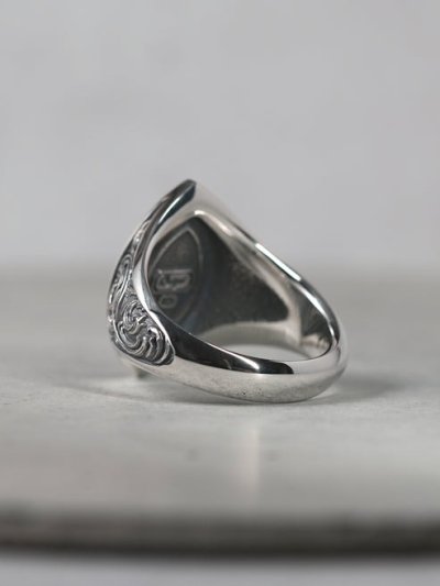 ケツァール/[唐草/アラベスクリング] スクロール シグネットリング マーキス （ラージ）/Quetzal