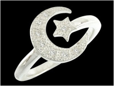 画像1: LUNA ESTRELLA RING SMALL SV｜Crescent Luna/クレセントルナ