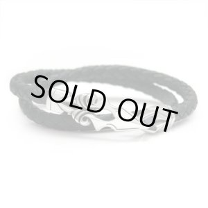 画像: ダグダート/2連 レザー×シルバーブレスレット ブラック シルバ－925 メンズ DAgDART