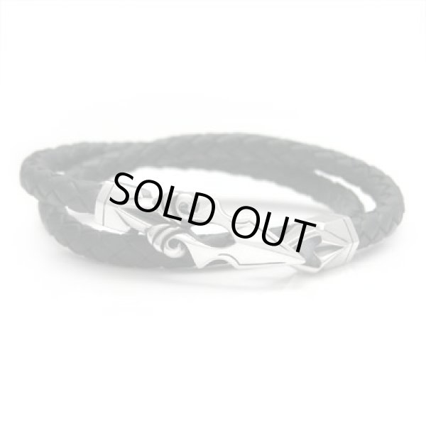 画像1: ダグダート/2連 レザー×シルバーブレスレット ブラック シルバ－925 メンズ DAgDART