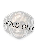 画像: リーダウニー/スカルプテッドスカルリング（木目金）｜Lee Downey