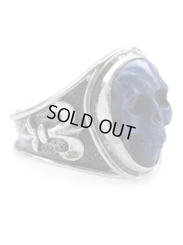 ジョニーデップ愛用アクセサリー「リーダウニー」スカルリング(ラピスラズリ)