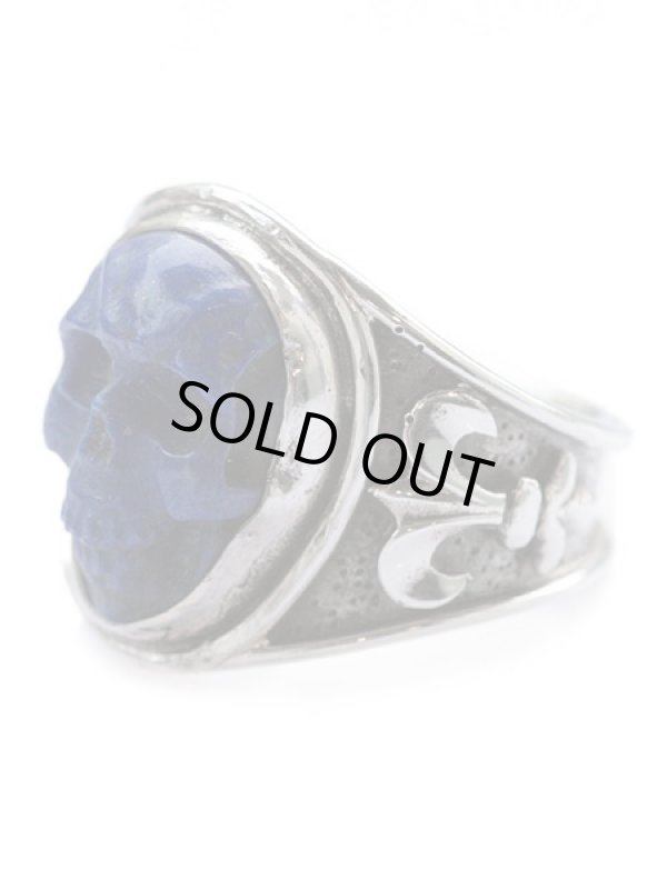 ジョニーデップ愛用アクセサリー「リーダウニー」スカルリング(ラピスラズリ)